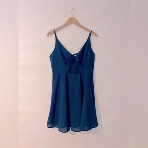 Kimchi Blue A-Line Plunge Blue Dress